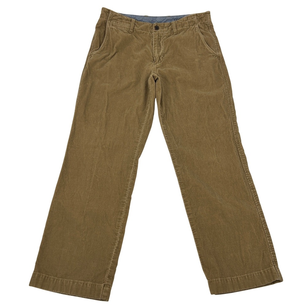 J Crew Corduroy‎ Pants Mens 34x30 Tan Vintage Cord Trousers Flat Front